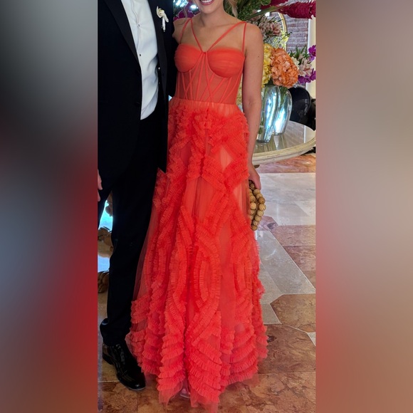 Milla Tangerine Tulle Ornament Maxi Dress - Picture 4 of 4